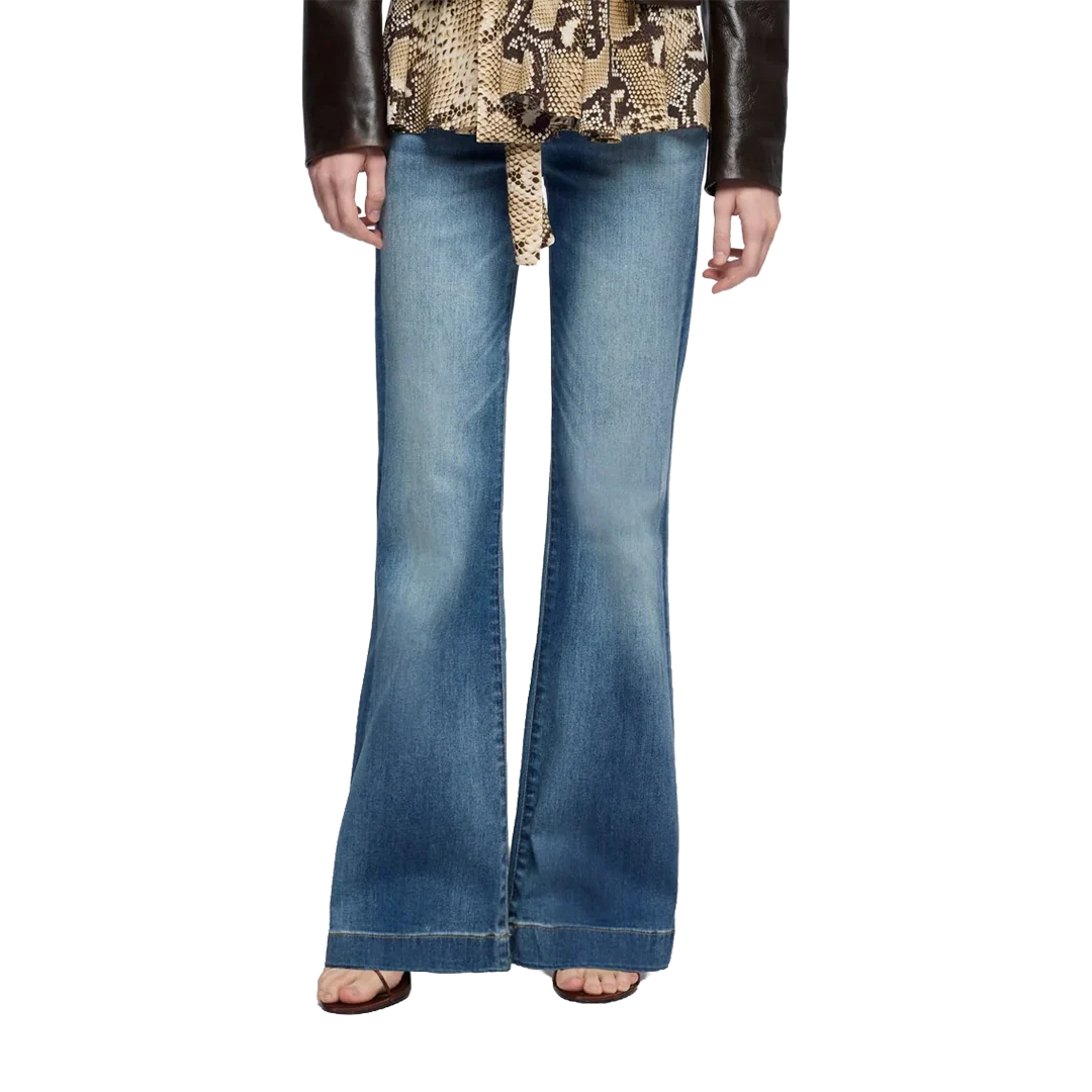 7 For All Mankind Women's Tailorless Dojo In Slim Illusion Wide-leg Jeans - Image 3