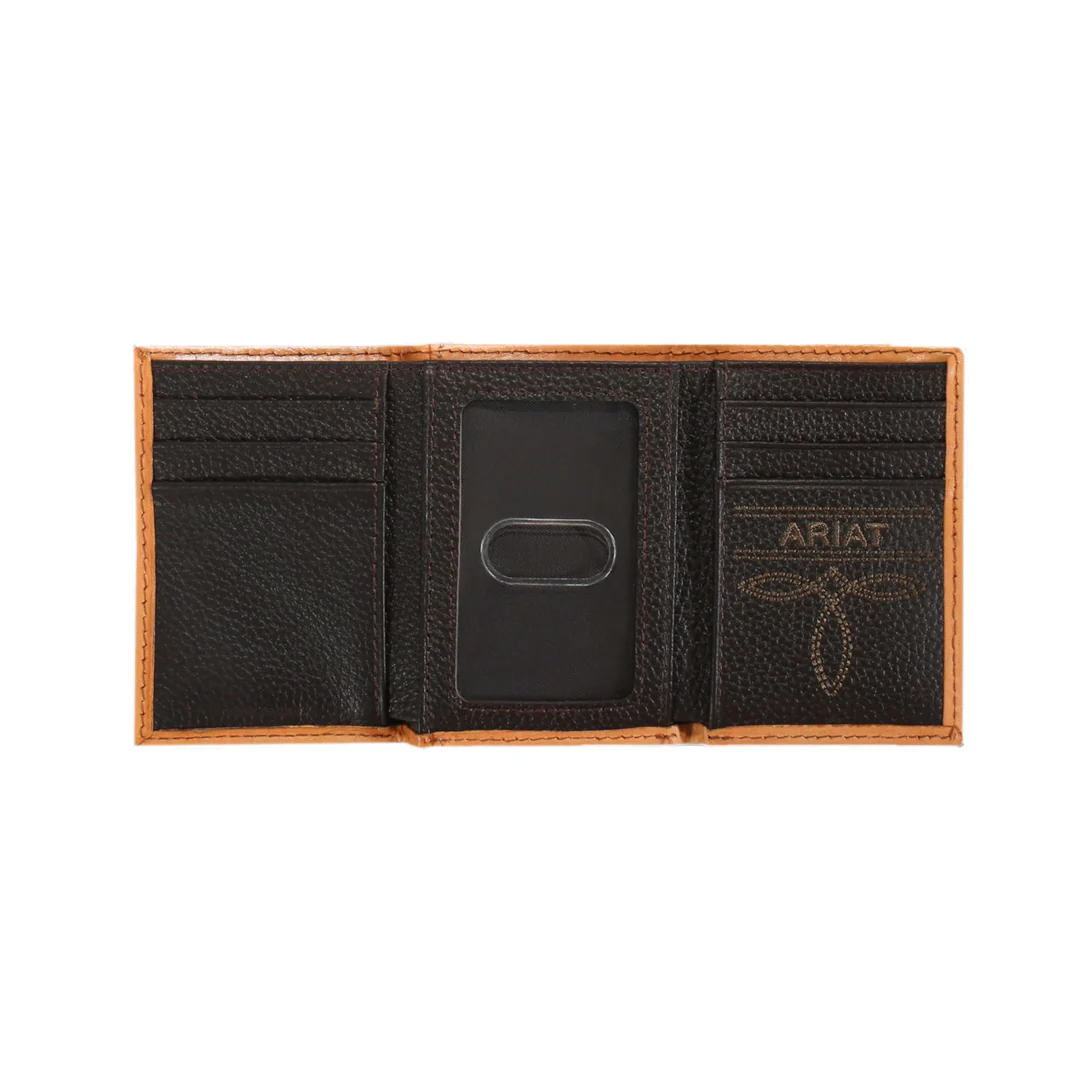 Ariat Men's Embossed Logo Trifold Wallet - Image 2