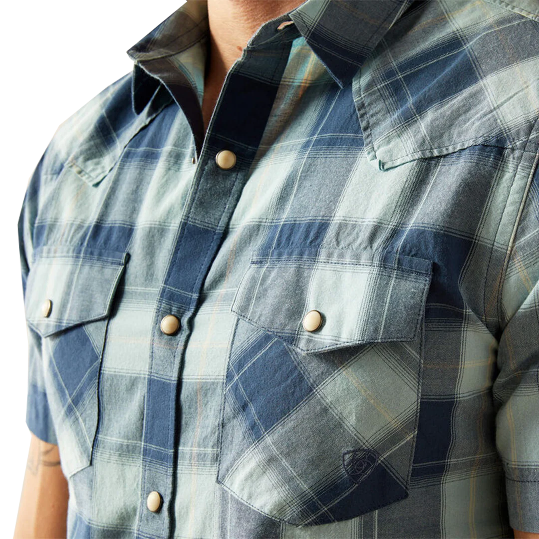 Ariat Men's Hersh Retro Fit Short Sleeve Snap Shirt - Image 3