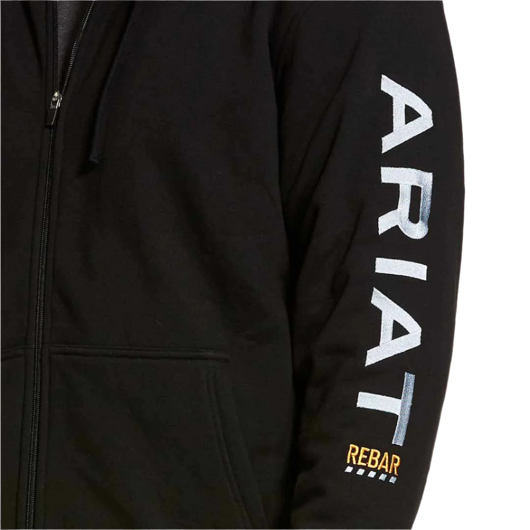 Ariat Men's Rebar Logo Sleeve Zip-Up Hoodie - Image 2