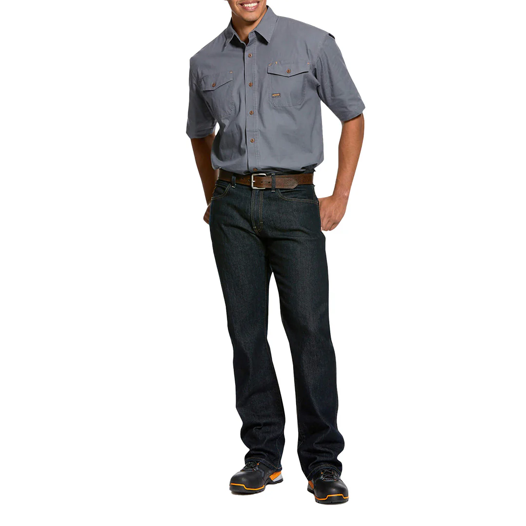 Ariat Men's Rebar Durastretch Short Sleeve Button-Down Shirt - Image 3