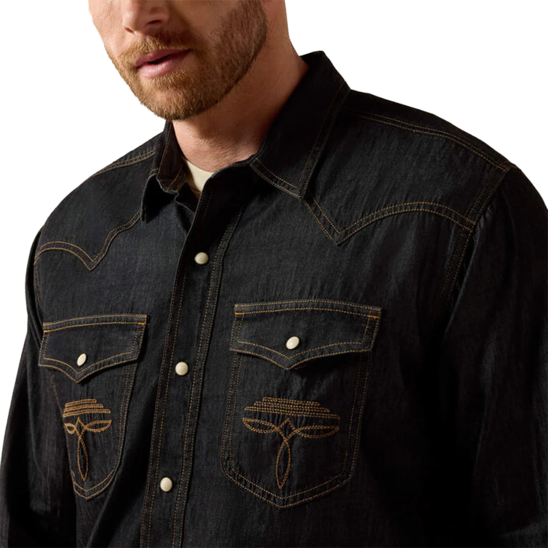 Ariat Men's Retro Halford Fitted Long Sleeve Snap Shirt - Image 3