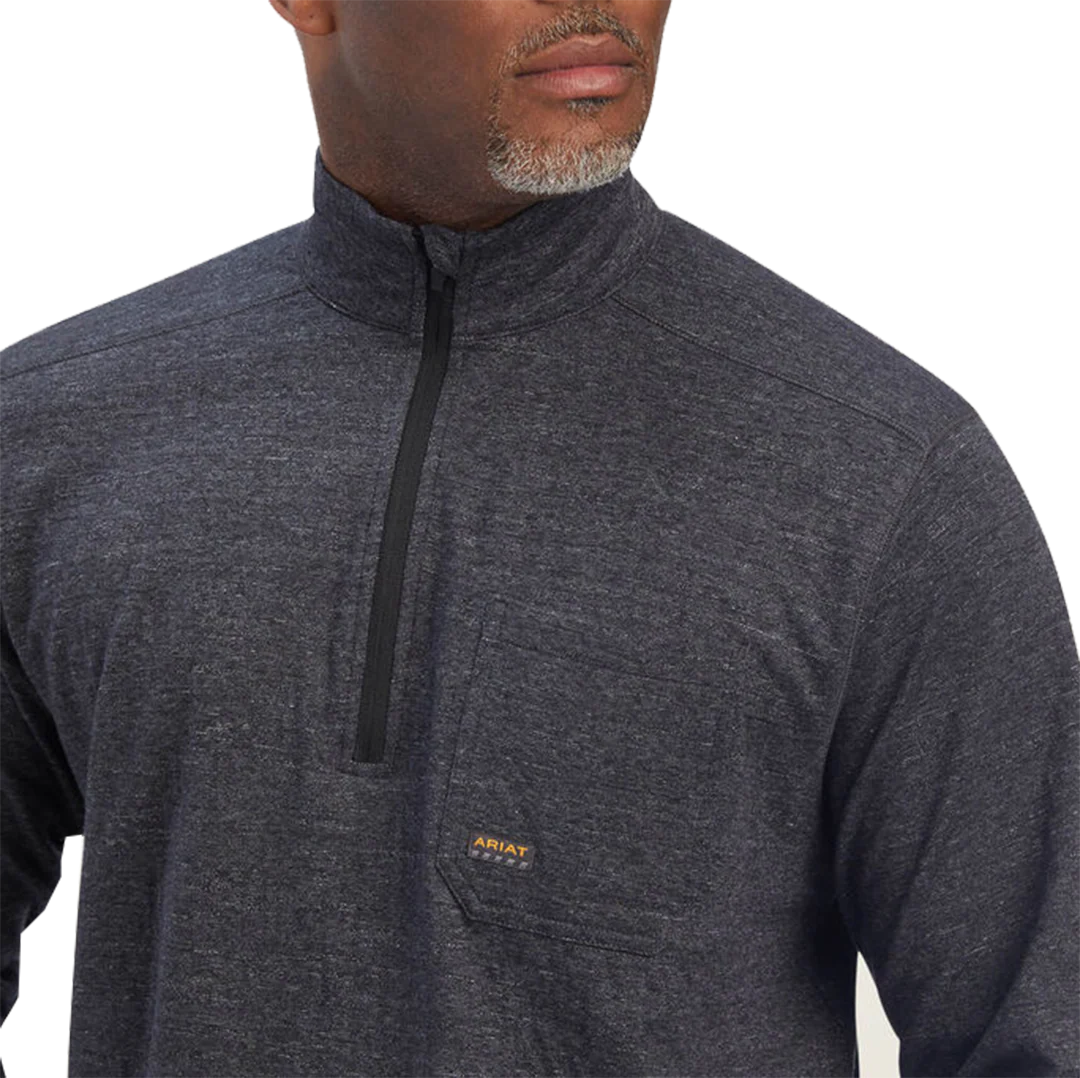 Ariat Men's Rebar Foundation 1/4 Zip Long Sleeve T-Shirt - Image 3