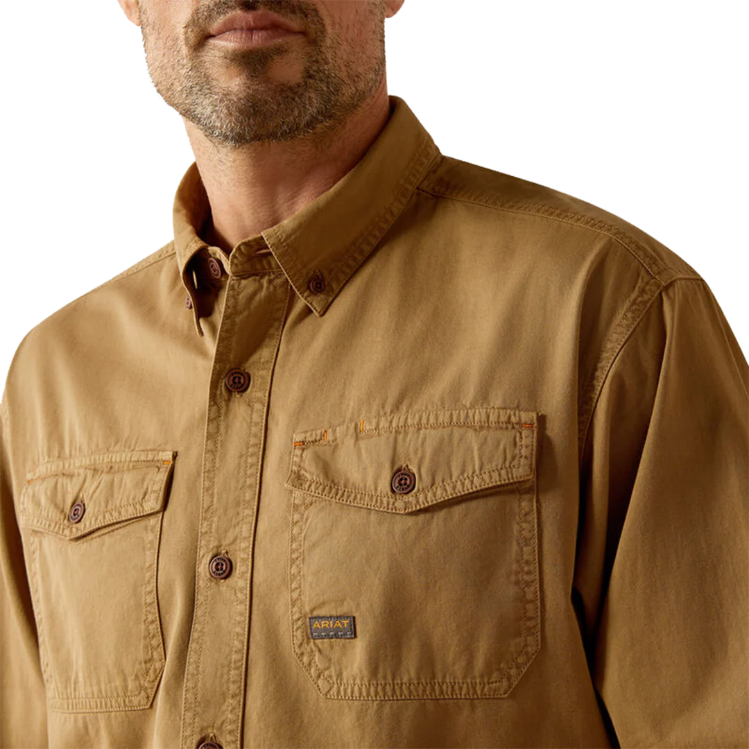 Ariat Men's Rebar Washed Twill Long Sleeve Shirt - Image 4