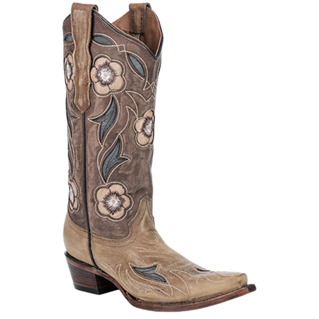Circle G Women's Floral Cut Out Cowgirl Boots - Image 2