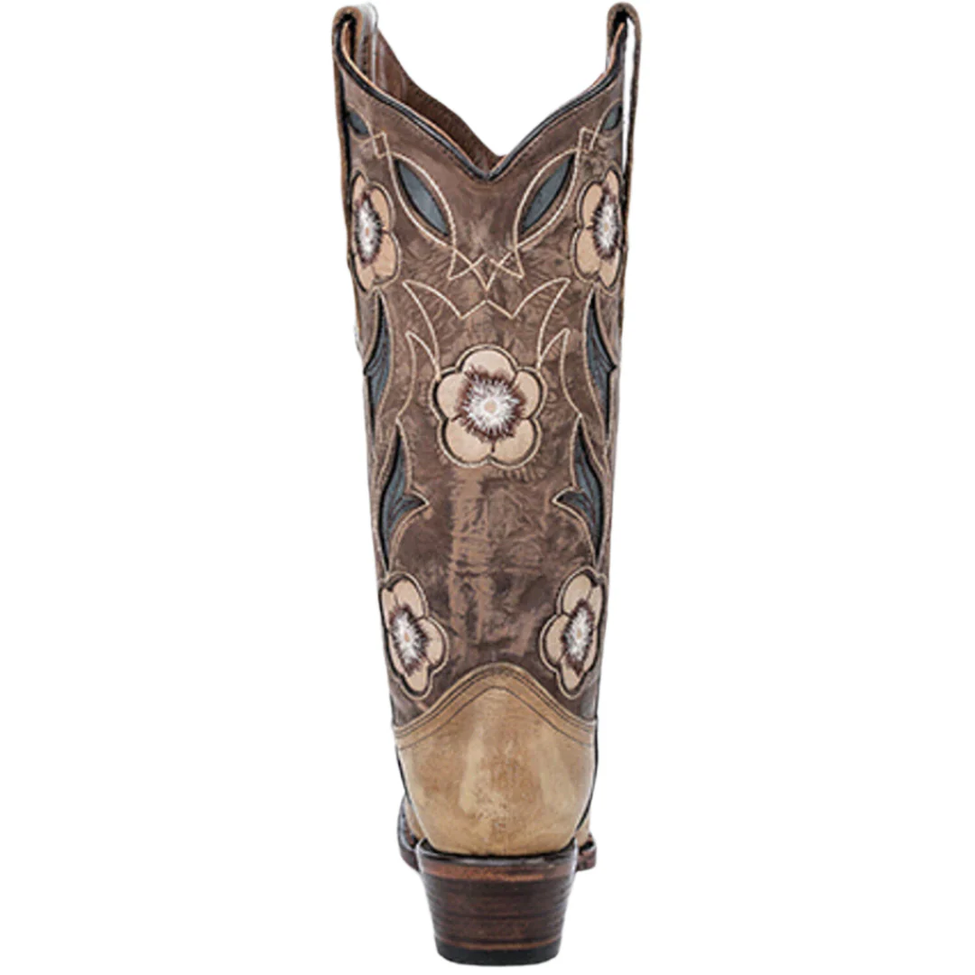 Circle G Women's Floral Cut Out Cowgirl Boots - Image 4