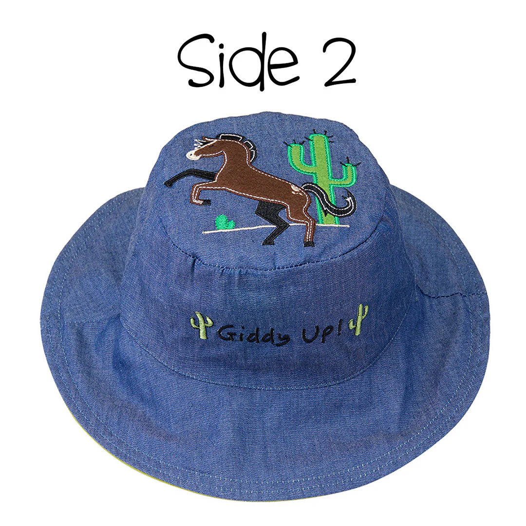 FlapJackKids Reversible Cowboy & Horse Sun Hat - Image 3