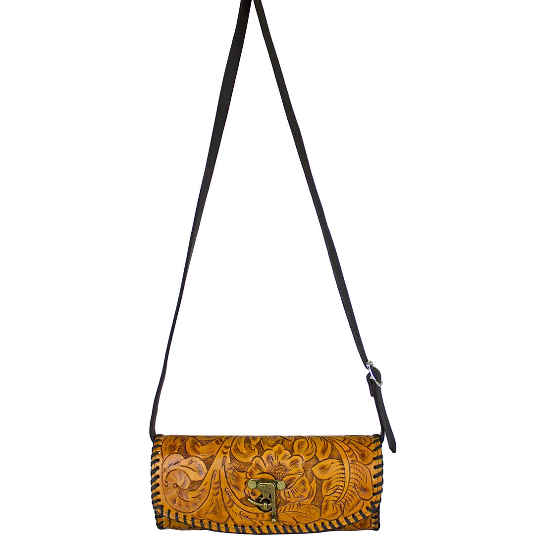 Juan Antonio Hand Tooled Latch Crossbody Clutch - Image 8