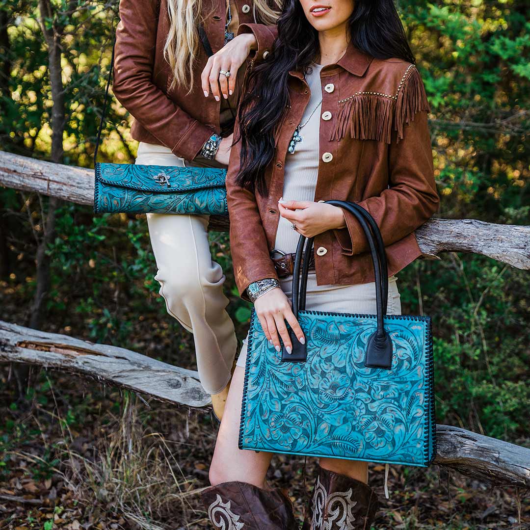Juan Antonio Hand Tooled Leather Tote Bag - Image 8