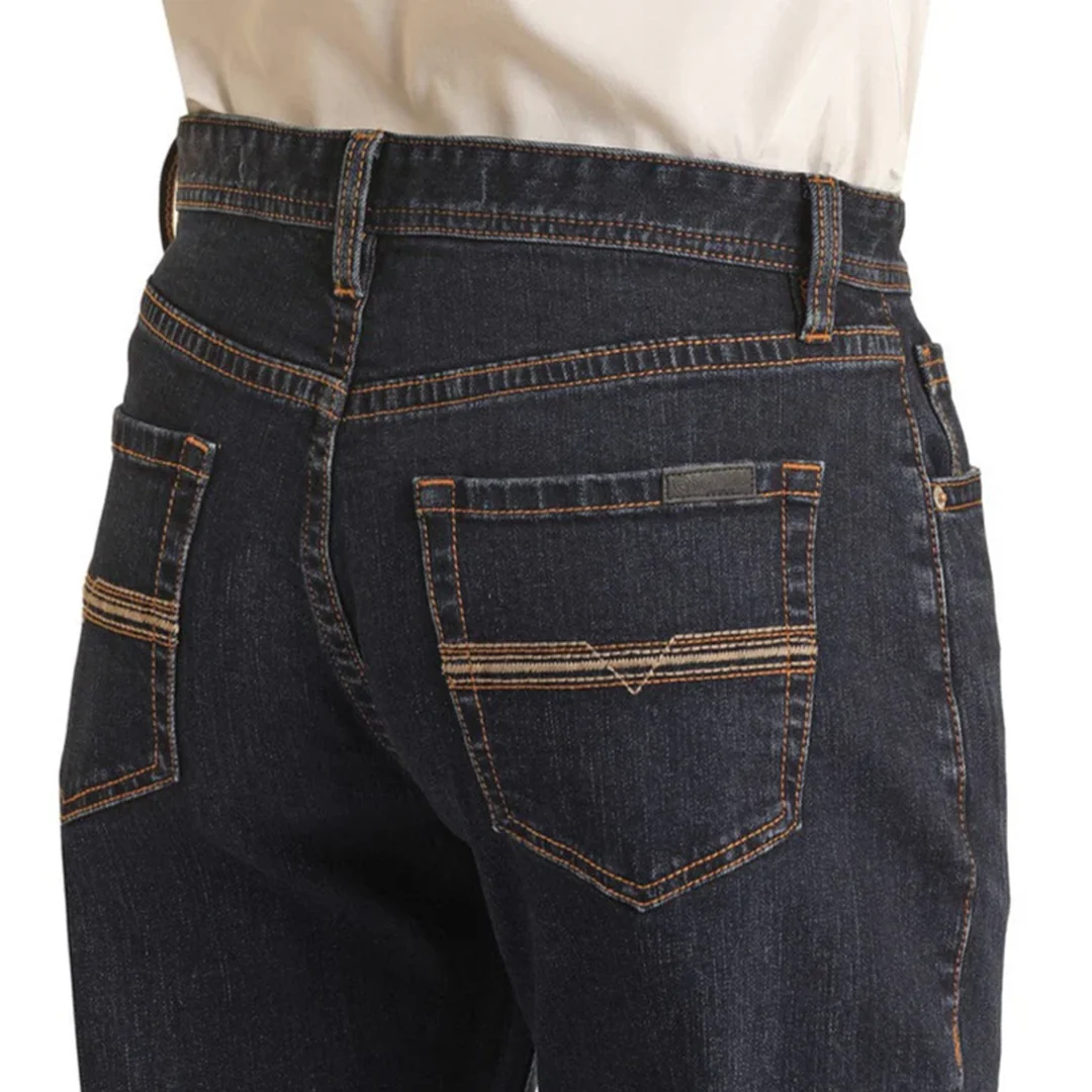 Rock & Roll Denim Men's 46 Relaxed Fit Rope Stitch Stackable Bootcut Jeans - Image 4