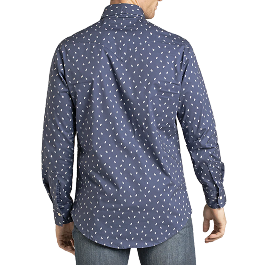 Rock & Roll Denim Men's Geometric Print Long Sleeve Snap Shirt - Image 2