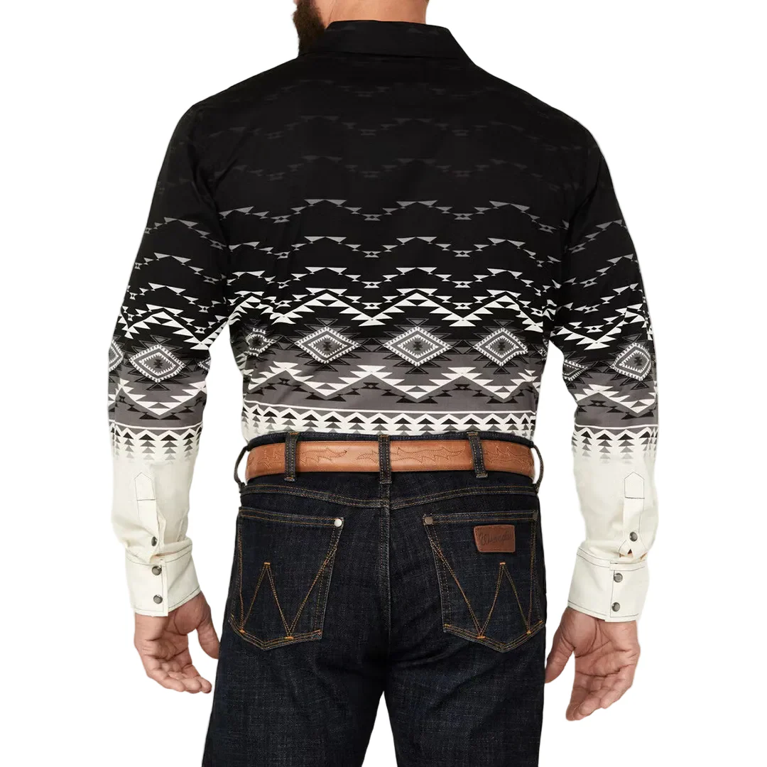 Rock & Roll Denim Men's Southwestern Print Long Sleeve Snap Shirt - Image 2