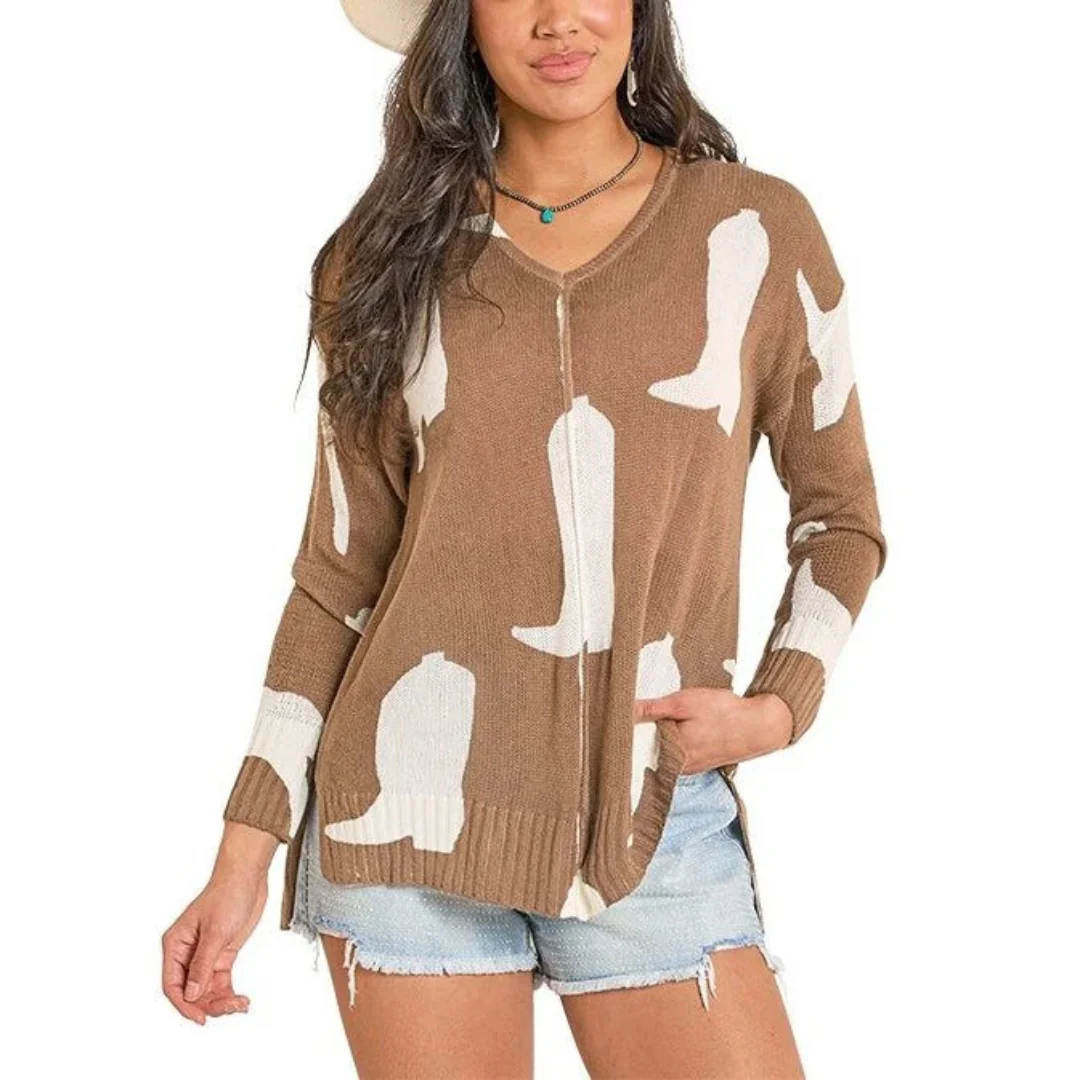 Rock & Roll Denim Women's Baja Print Sweater