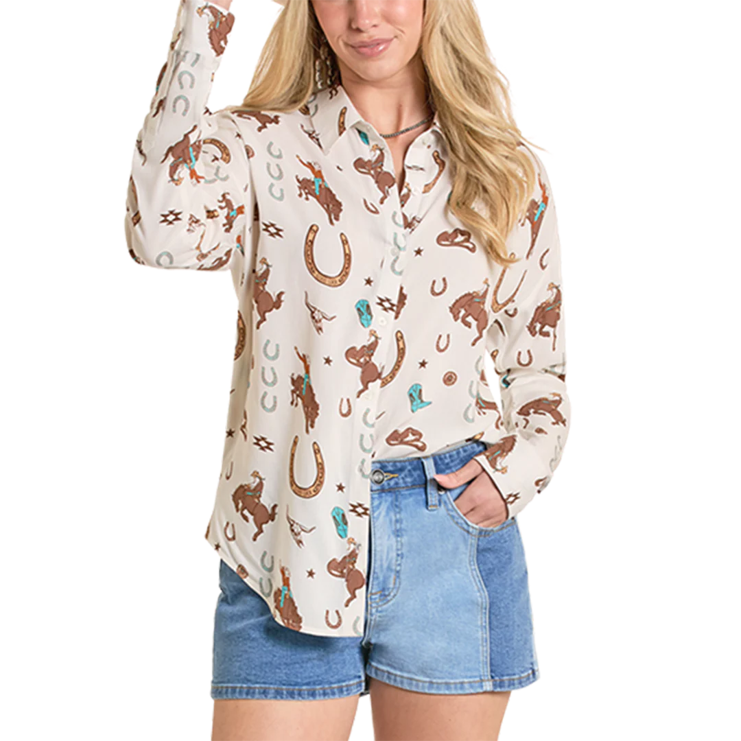 Rock & Roll Denim Women's Live The West Long Sleeve Button Shirt
