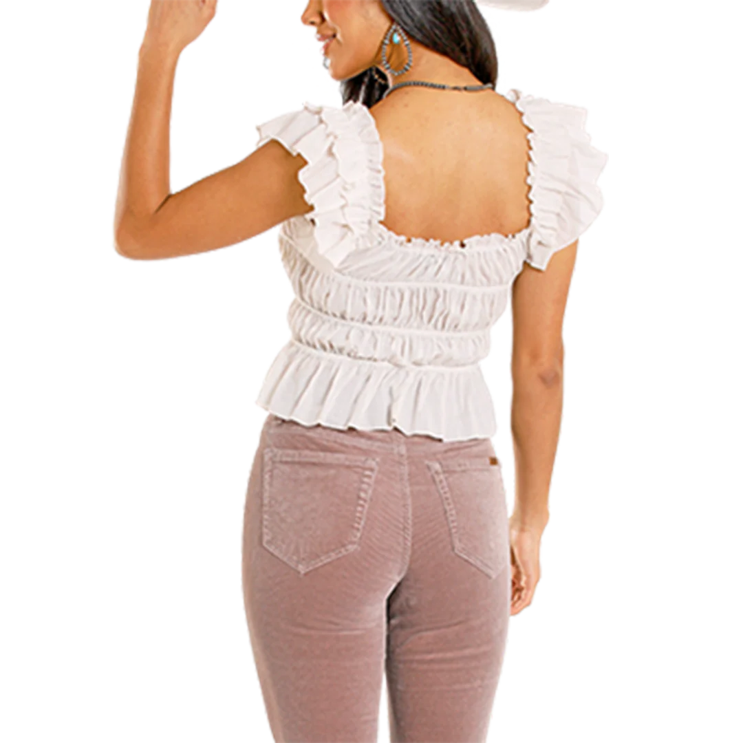 Rock & Roll Denim Women's Ruched Solid Top - Image 2