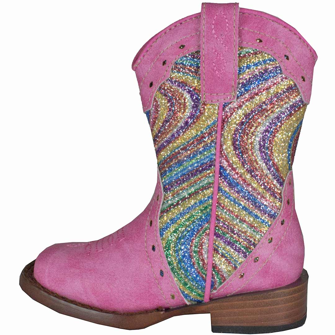 Roper Toddler Girls' Swirly Glitter Shaft Cowgirl Boots - Image 2