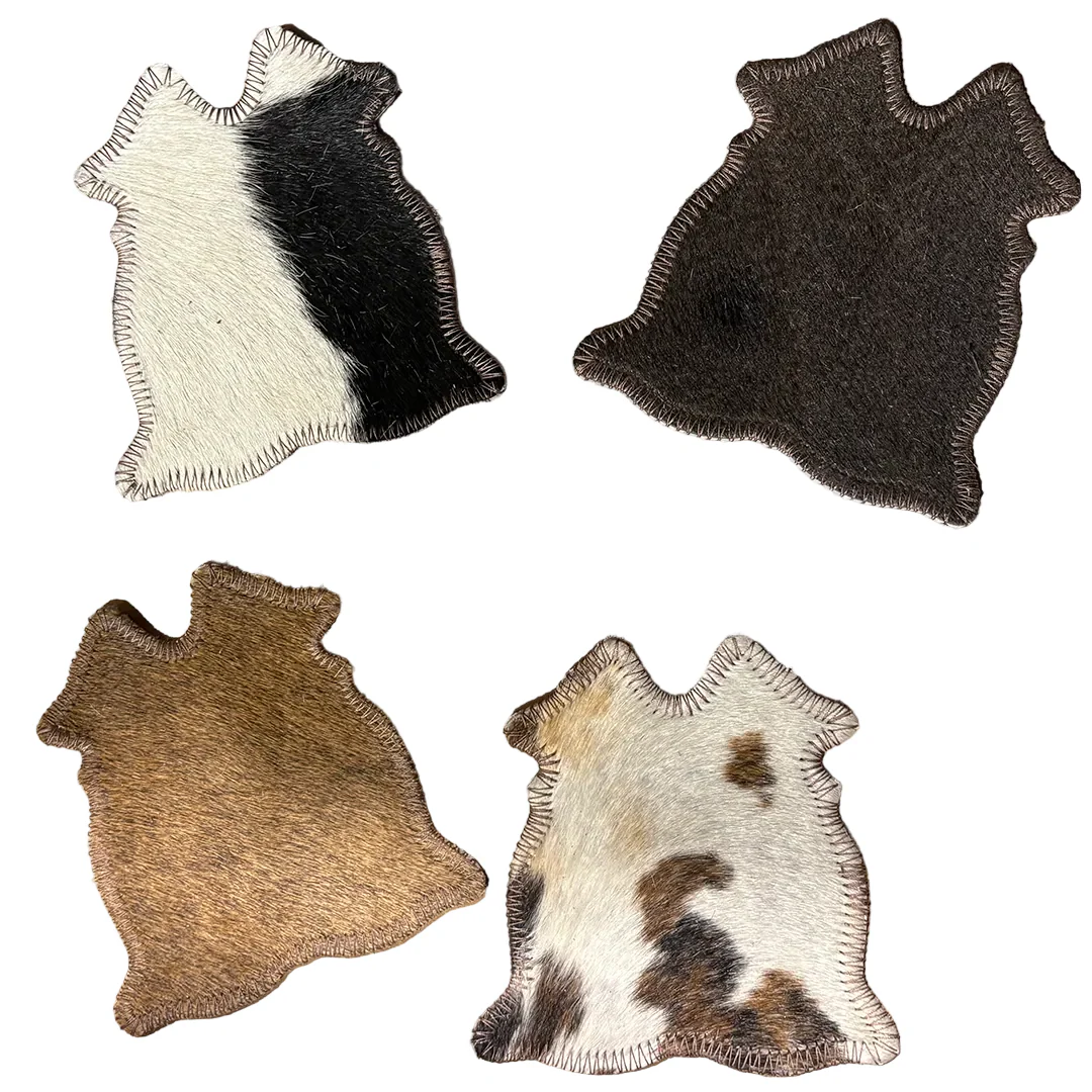 Rustic Leather Designs Cowhide Coasters