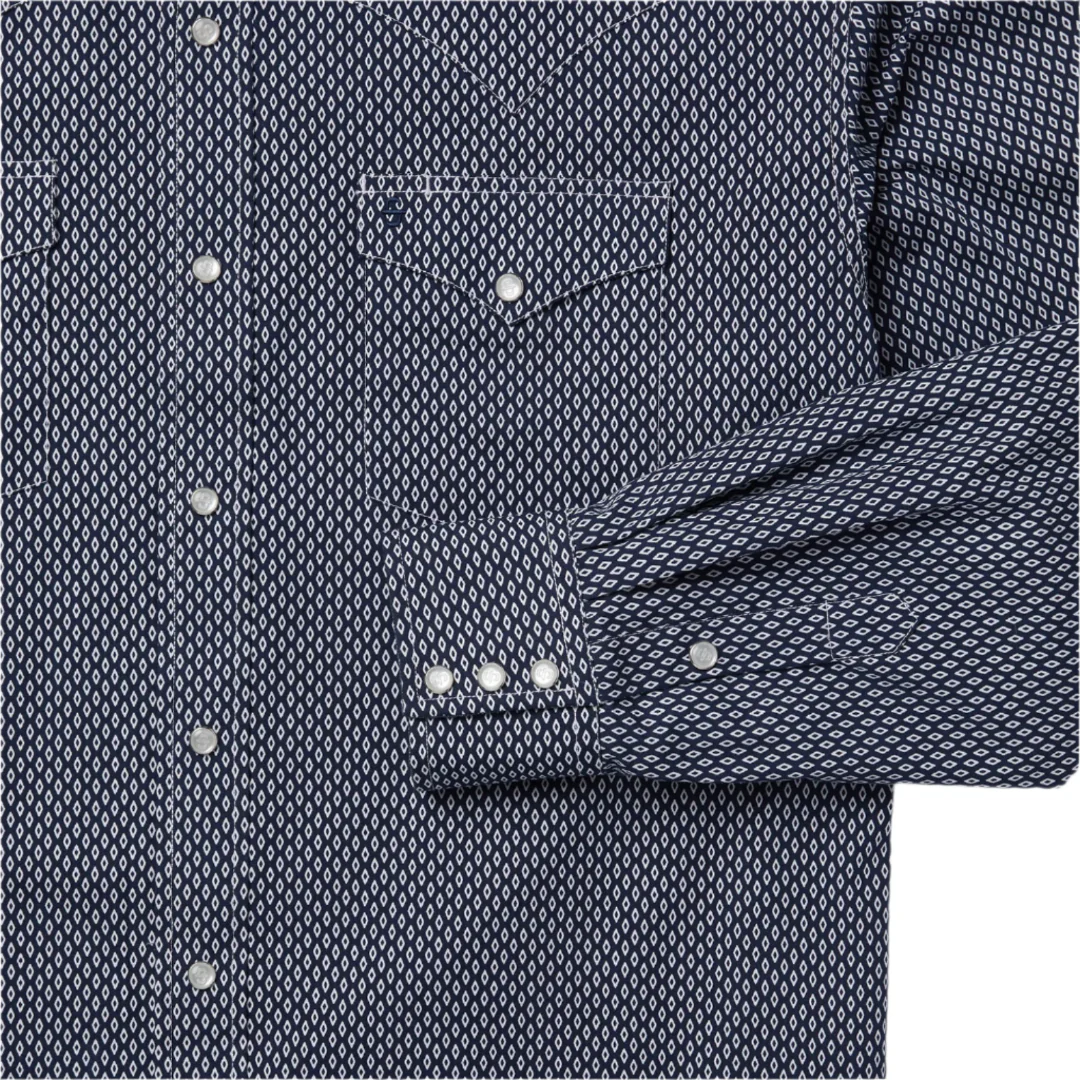 Stetson Men's Diamond Print Long Sleeve Snap Shirt - Image 3