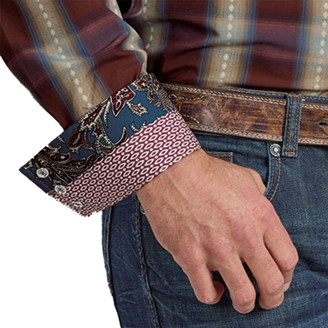 Stetson Men's Plaid Long Sleeve Snap Shirt - Image 3