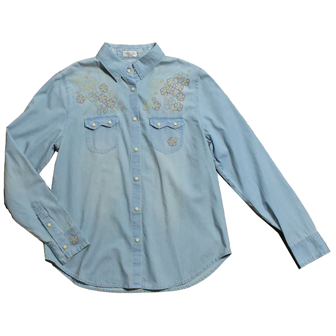 Tasha Polizzi Women's Denim Lyle Long Sleeve Snap Shirt - Image 3