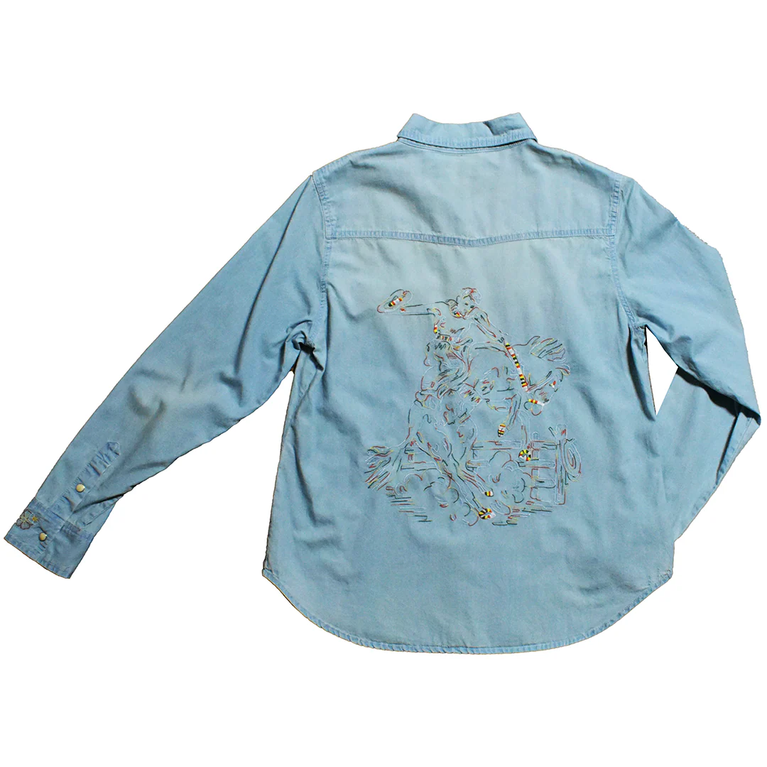 Tasha Polizzi Women's Denim Lyle Long Sleeve Snap Shirt - Image 4