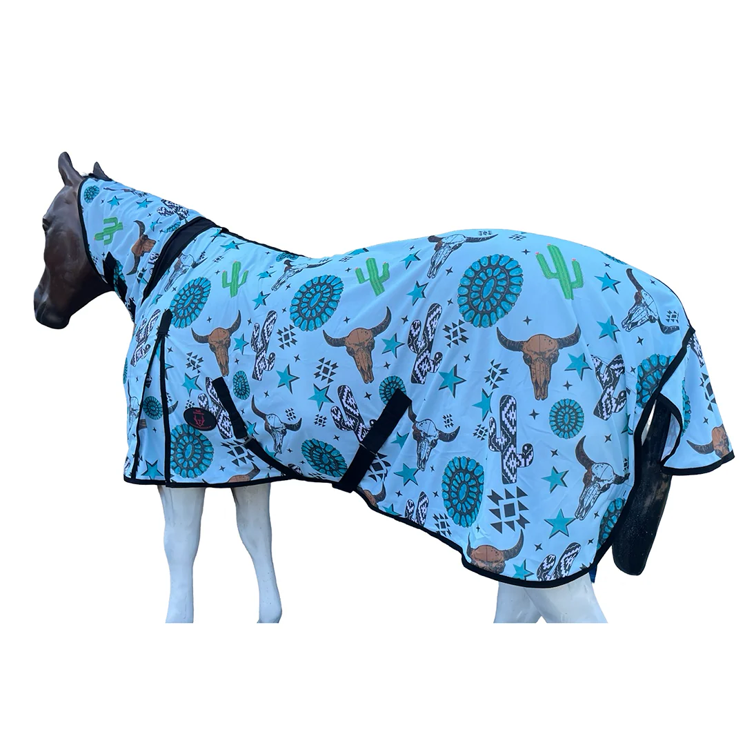 Tech Equestrian Western Print Fly Sheet with Attached Hood - Image 2