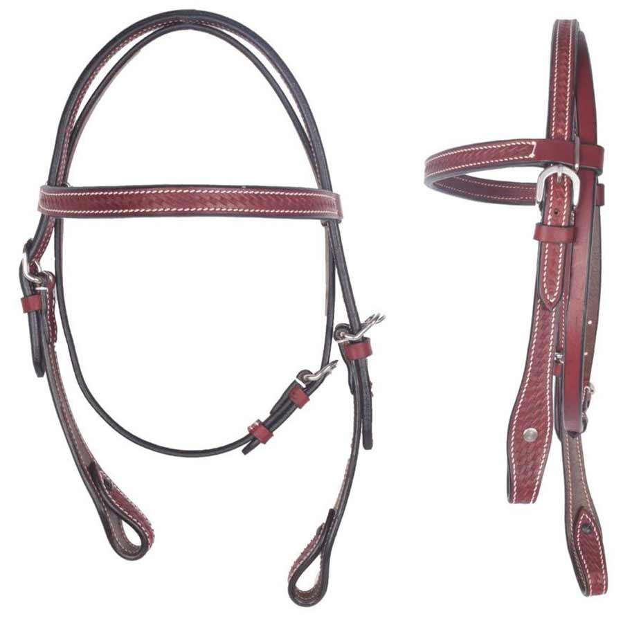 True North Trading Pony Basketweave Brow Band Headstall - Image 2