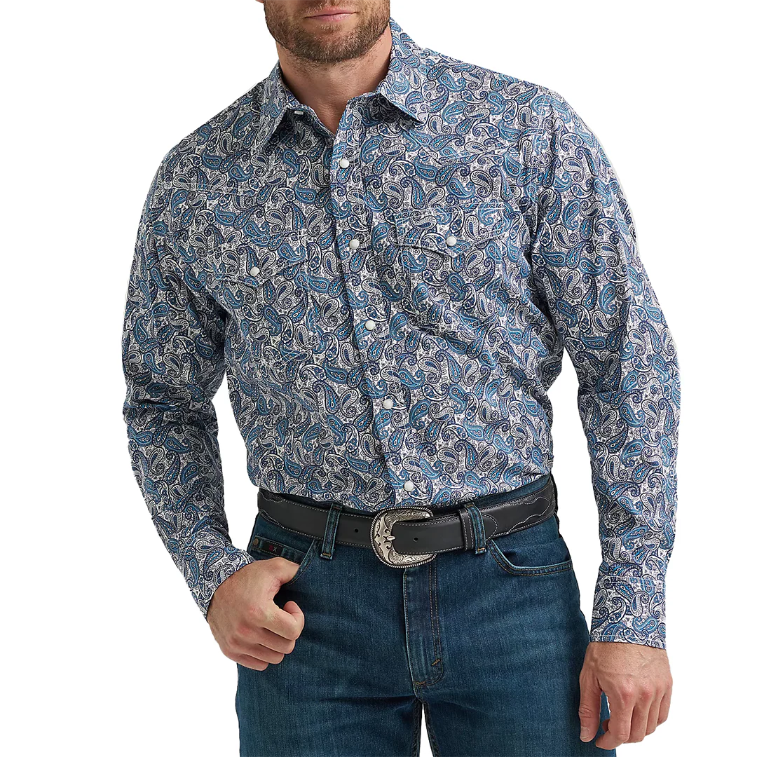 Wrangler Men's 20X Competition Advanced Comfort Paisley Long Sleeve Snap Shirt