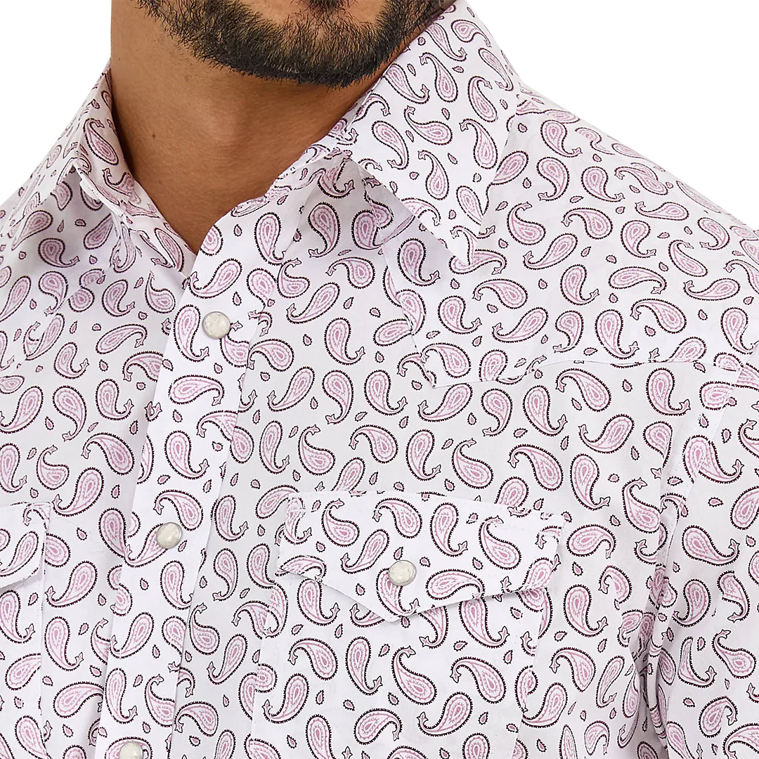 Wrangler Men's 20X Competition Advanced Comfort Paisley Long Sleeve Snap Shirt - Image 4