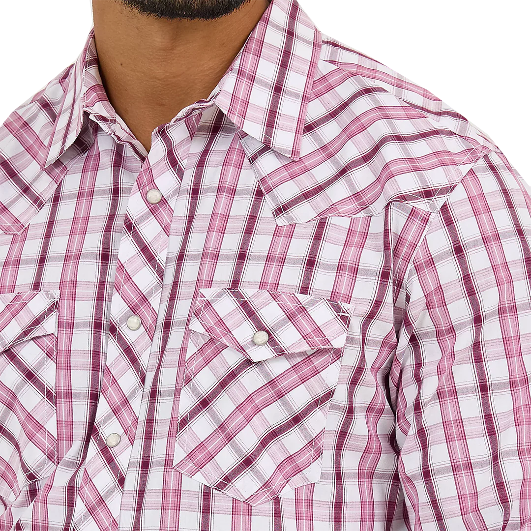 Wrangler Men's 20X Competition Advanced Comfort Plaid Long Sleeve Snap Shirt - Image 3