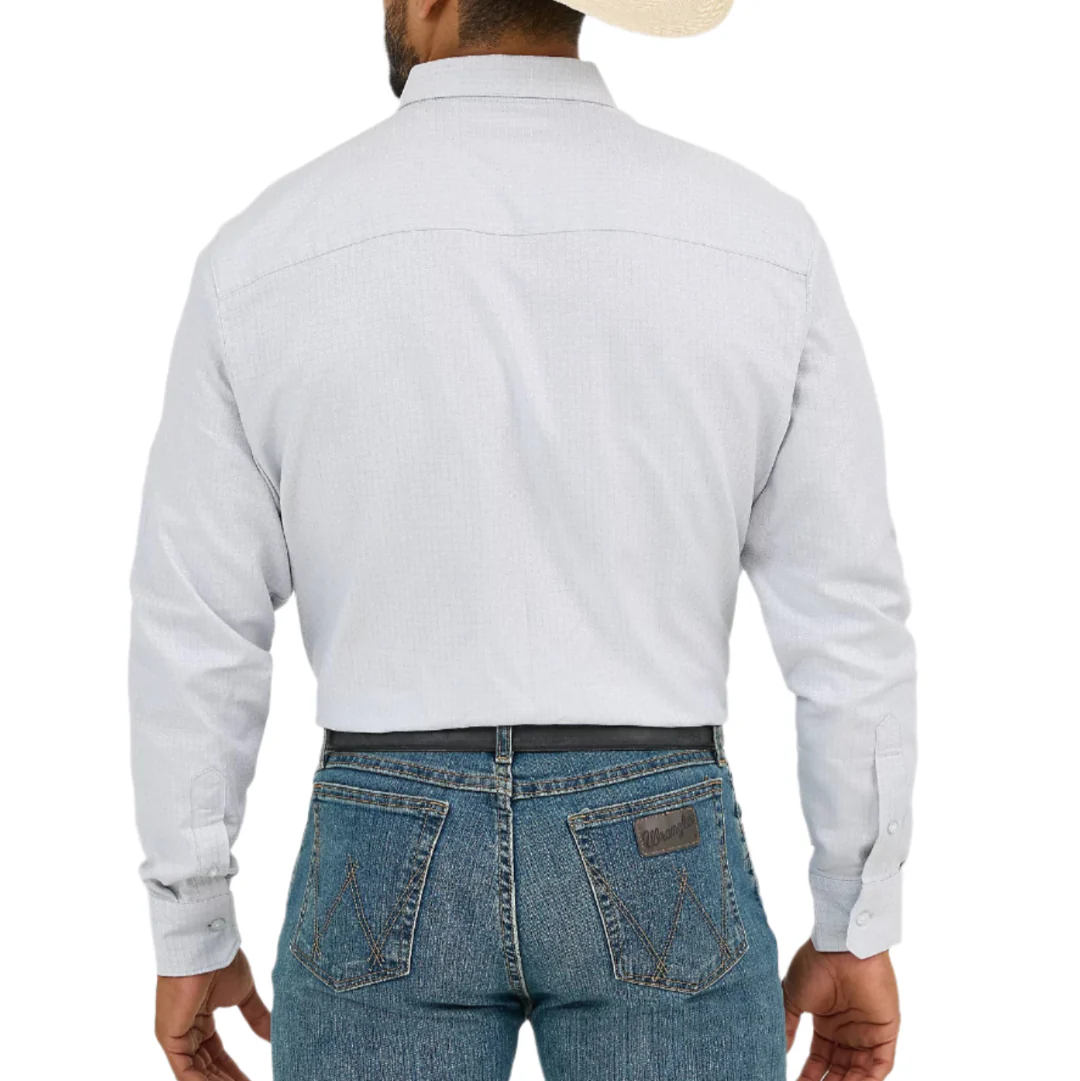 Wrangler Men's Cody Johnson Micro Check Long Sleeve Button Down Shirt - Image 2