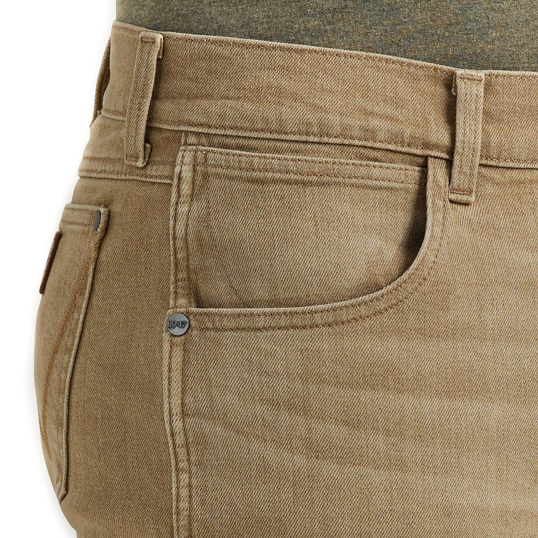Wrangler Men's Retro Slim Fit Straight Leg Jeans In Tan - Image 5