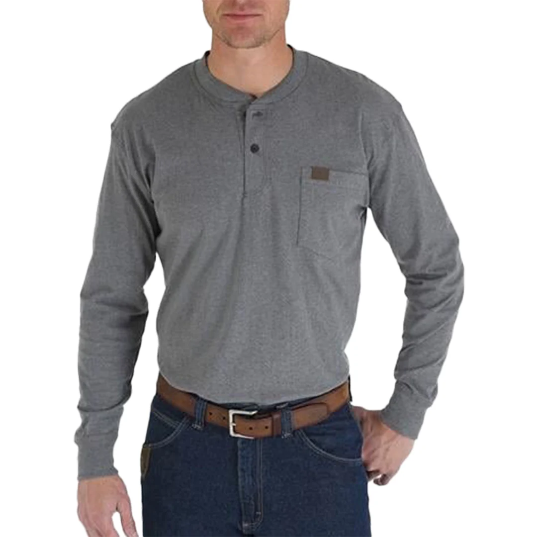 Wrangler RIGGS Workwear Men's Long Sleeve Solid Henley - Image 4