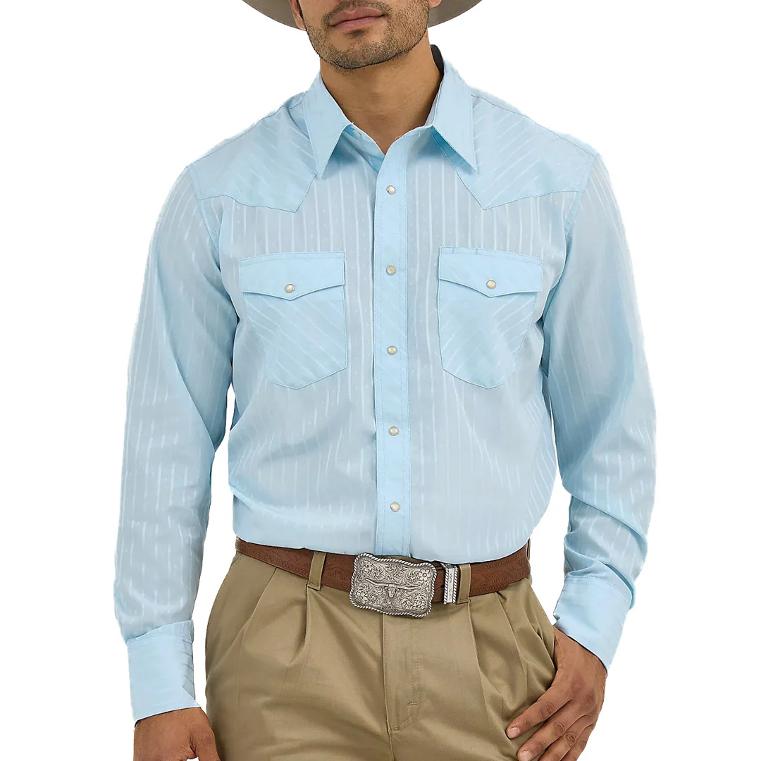 Wrangler Men's Sport Western Long Sleeve Snap Shirt - Image 8